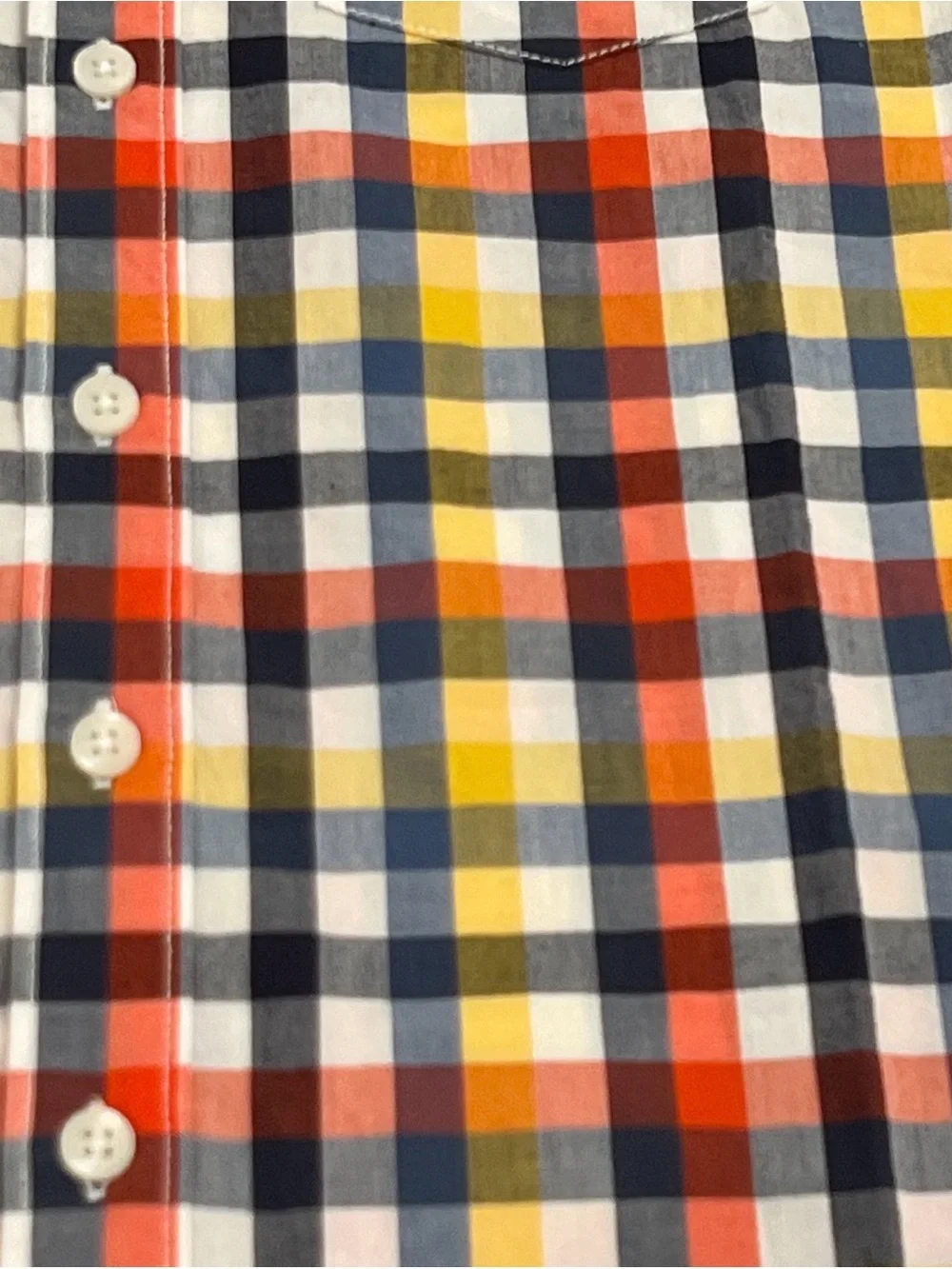 Gymboree Multicolor Plaid Button-Down Shirt (Navy, Orange, Yellow, White)